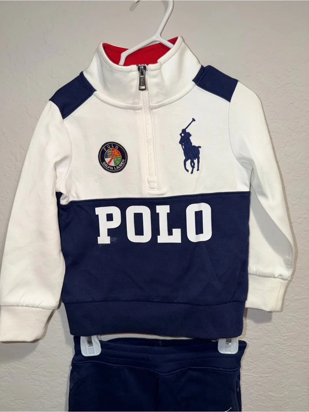 Polo Ralph Lauren Boys 2-Piece Tracksuit Pullover & Joggers Navy White NWT 2T/4T